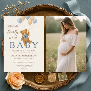 Vi Kan Knappast Vänta Foto Baby Shower Inbjudningar