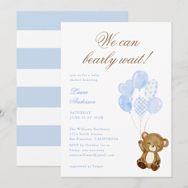 Vi Kan Knappast Vänta Klassisk Skript Baby Shower Inbjudningar (Fram/baksida)