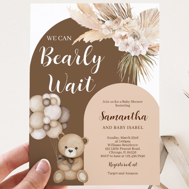 Vi Kan Knappast Vänta Könsneutral Babyshower Inbjudningar (Skapare uppladdad)