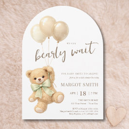 Vi Kan Knappast Vänta Könsneutrala Babyshower Inbjudningar
