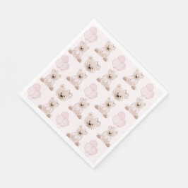 Vi Kan Knappast Vänta Nallebjörn Rosa Babykalas Pappersservett