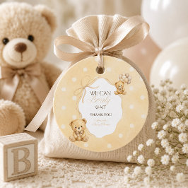 Vi Kan Knappast Vänta Neutral Teddybjörn Bebis Bju Gåvor Etiketter