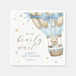 Vi Kan Knappast Vänta Pojk Babyshower Pappersservett