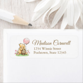 Vi Kan Knappast Vänta Pooh Baby Shower Neutral Returadress Etikett