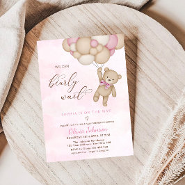 Vi Kan Knappast Vänta Rosa Bebis Babyshower Inbjudningar