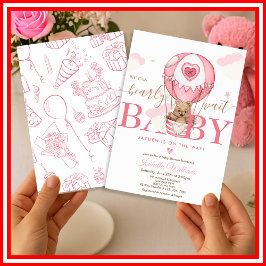Vi Kan Knappast Vänta Rosa Flicka Baby Shower Inbjudningar