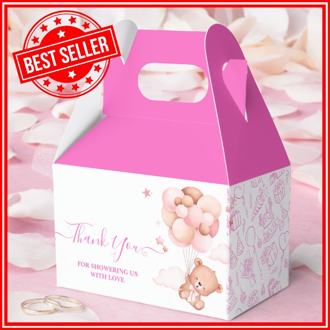 Vi Kan Knappast Vänta Rosa Flicka Baby Shower Presentaskar (Skapare uppladdad)