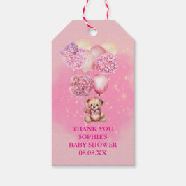 Vi Kan Knappast Vänta Rosa Hydrangeor Ballonger Presentetikett