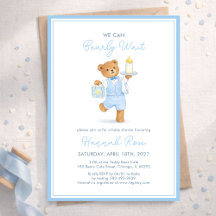 Vi Kan Knappast Vänta Söt Blå Pojke Teddy Baby Sho