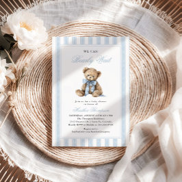 Vi Kan Knappast Vänta Teddybjörn Bebis Shower Inbjudningar