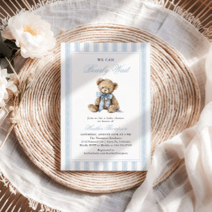 Vi Kan Knappast Vänta Teddybjörn Bebis Shower Inbjudningar