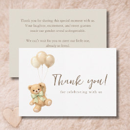 Vi Kan Knappast Vänta Teddybjörnballonger Bebisfes Tack Kort