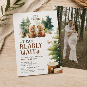 Vi Kan Knappast Vänta Tvillingar Baby Shower Inbju Inbjudningar