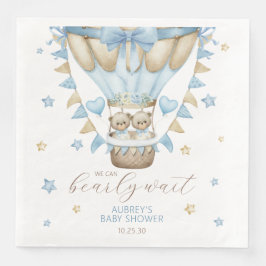 Vi Kan Knappast Vänta Tvillingpojke Baby Shower Pappersservett