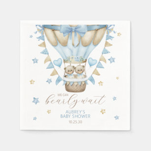 Vi Kan Knappast Vänta Tvillingpojke Baby Shower Pappersservett