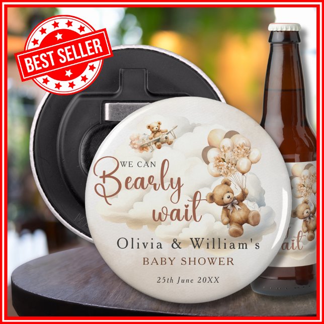 Vi kan knappt vänta Baby Shower Flasköppnare (Skapare uppladdad)