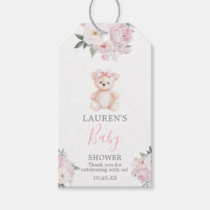 Vi kan knappt vänta baby shower flicka present tag presentetikett