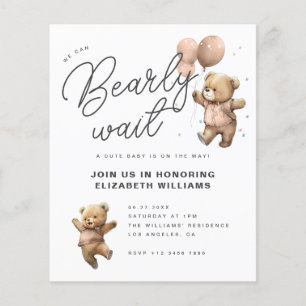 Vi kan knappt vänta Baby Shower Inbjudan Budget