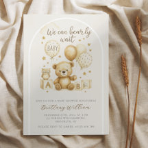 Vi kan knappt vänta Baby Shower-inbjudan