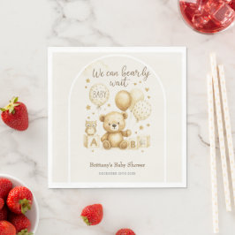 Vi kan knappt vänta Baby Shower-inbjudan Pappersservett