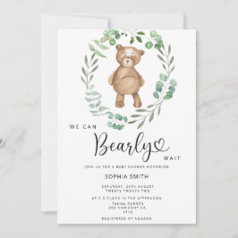 Vi kan knappt vänta baby shower inbjudningar