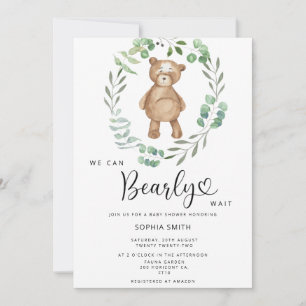 Vi kan knappt vänta baby shower inbjudningar
