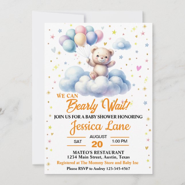 Vi kan knappt vänta, Baby Shower Inbjudningar (Framsida)