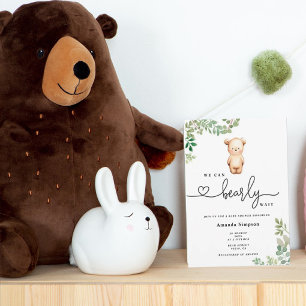 Vi kan knappt vänta baby shower inbjudningar