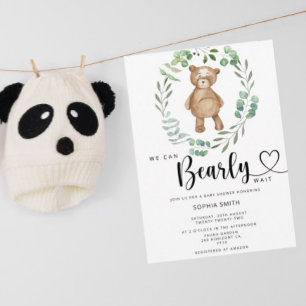 Vi kan knappt vänta baby shower inbjudningar