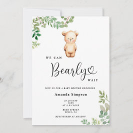 Vi kan knappt vänta baby shower inbjudningar