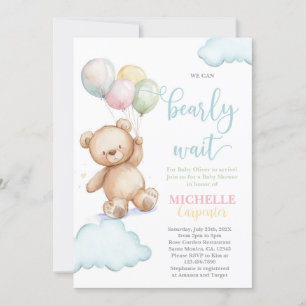 Vi kan knappt vänta baby shower inbjudningar