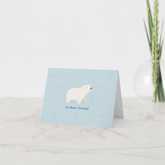 Vi kan knappt vänta Baby Shower | Isbjörn Tack Kort (Framsida)
