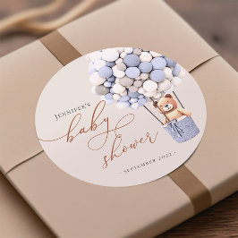 Vi kan knappt vänta! Baby Shower Klassisk Rund Sti Runt Klistermärke