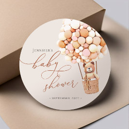 Vi kan knappt vänta! Baby shower klassisk rund sti Runt Klistermärke