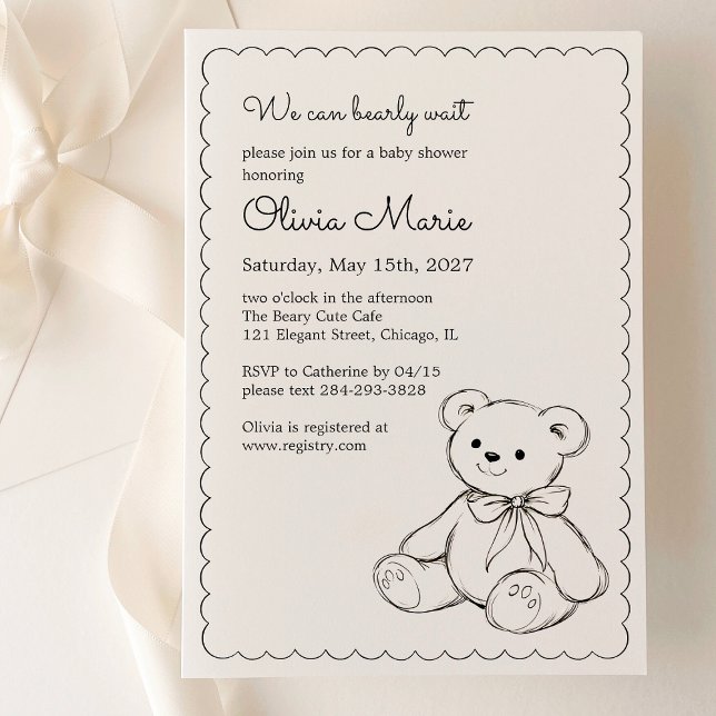 "Vi kan knappt vänta" Baby Shower Könsneutral Inbjudningar (Skapare uppladdad)