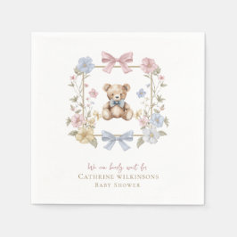 vi kan knappt vänta baby shower pappersservett
