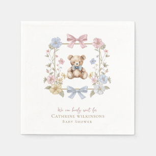 vi kan knappt vänta baby shower pappersservett
