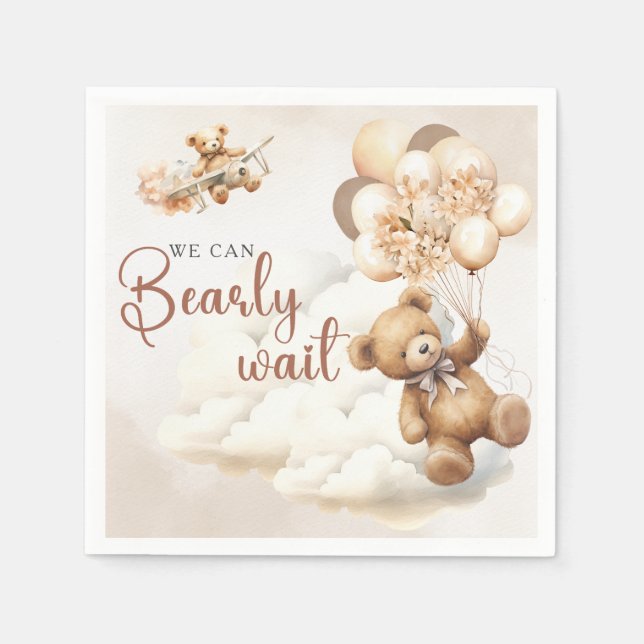 Vi kan knappt vänta Baby Shower Pappersservett (Framsidan)
