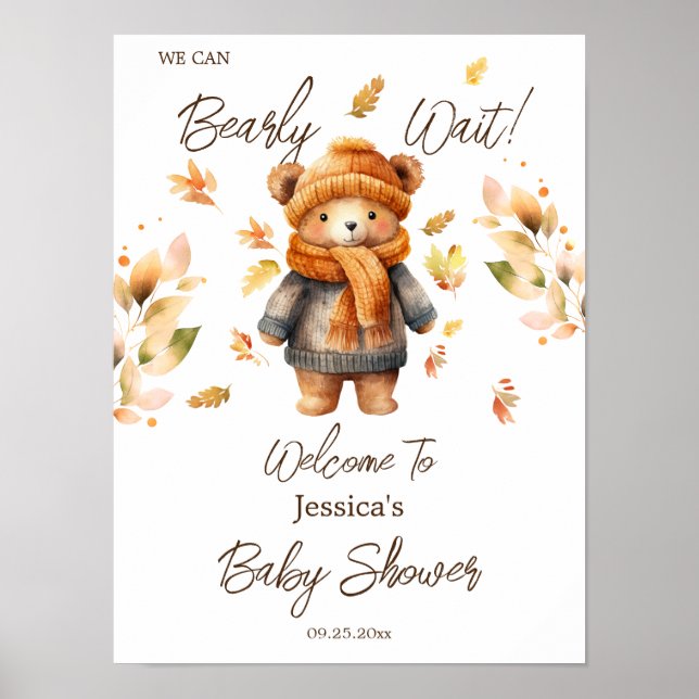 Vi kan knappt vänta Baby Shower  Poster (Framsidan)