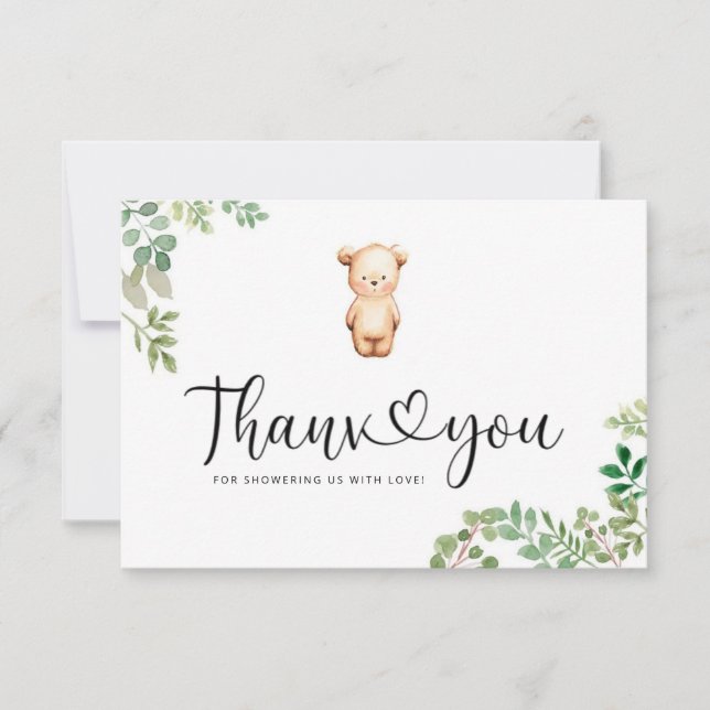 Vi kan knappt vänta baby shower tackkort tack kort (Framsida)