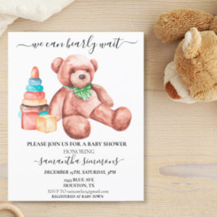 Vi kan knappt vänta Baby Shower Teddybjörn