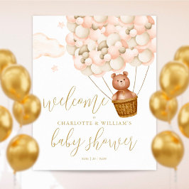 Vi kan knappt vänta Baby Shower Välkomstskylt Poster