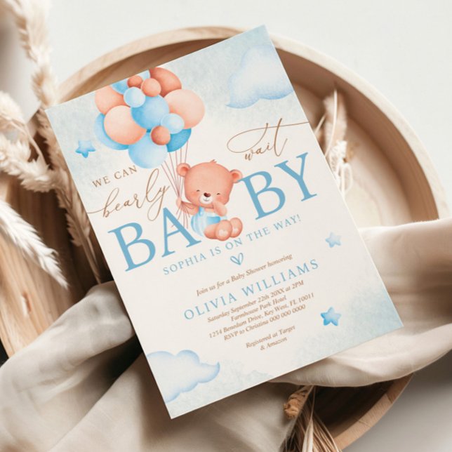 Vi kan knappt vänta ballong baby shower inbjudan (Skapare uppladdad)
