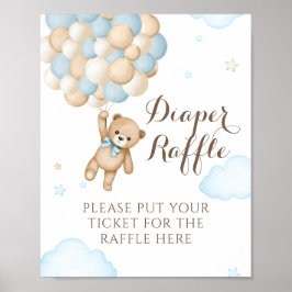 Vi kan knappt vänta ballong björn baby pojke showe poster