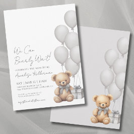 Vi kan knappt vänta Björn Baby Shower Inbjudningar