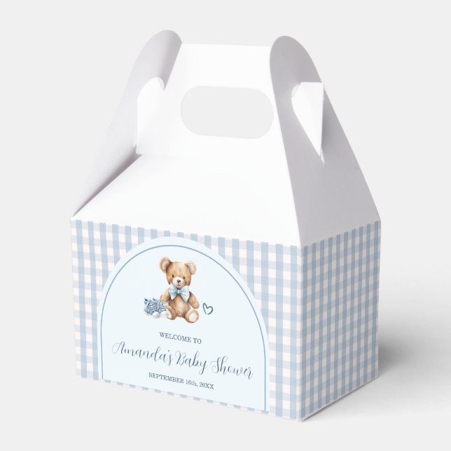 Vi kan knappt vänta Björn Babyskor Baby Shower Presentaskar (Framsidan Sidan)
