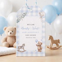 Vi kan knappt vänta Blå akvarell Pojke Teddybjörn