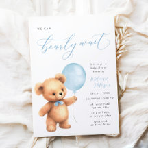 Vi kan knappt vänta Blå ballong pojke babyfirande