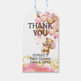 Vi kan knappt vänta Blush Rosa Och Guld Abstrakt Presentetikett