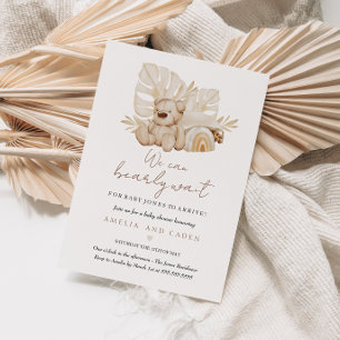 Vi kan knappt vänta Boho Baby Shower Inbjudningar